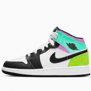 JORDAN 1 Mid Pastel Black Toe (GS)