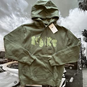 NIKE Club Fleece Graphic Pullover Hoodie 'Medium Olive'